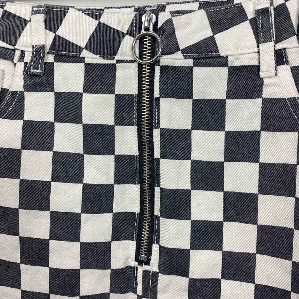 Indigo Rising Checkered Skirt Size 13 Punk Zipper - Picture 3 of 4